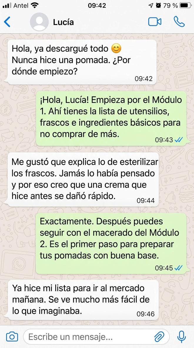 Conversación con Lucía sobre cómo empezar por el Módulo 1